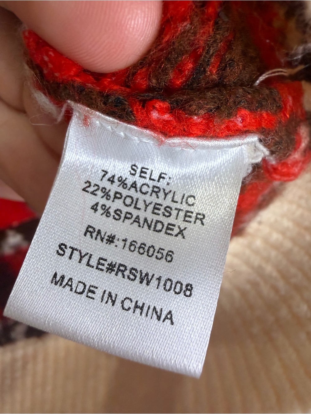  RAISONNEL Fair Isle Crewneck Sweater Red Cream Nordic Knit Anthropologie Sz - Picture 7 of 8